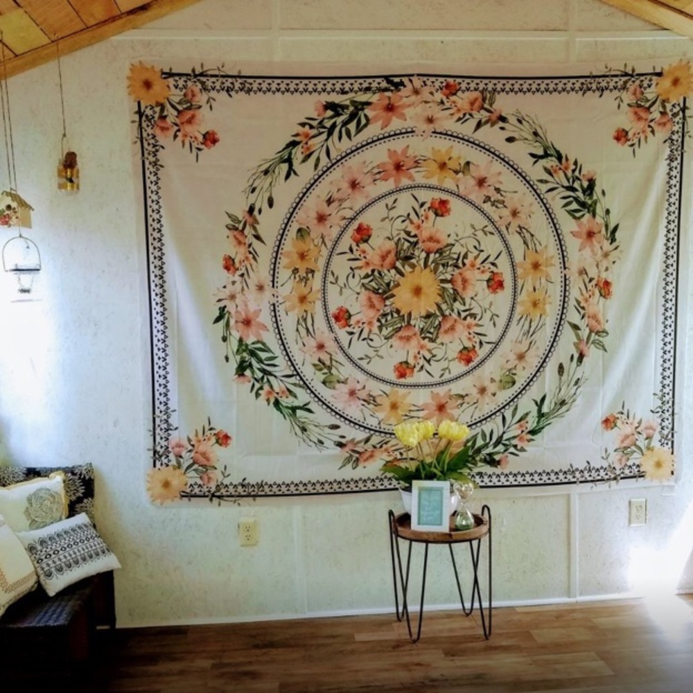 Floral Hippie Bedroom Bohemian Wall Tapestry Art - Picture 4 of 6